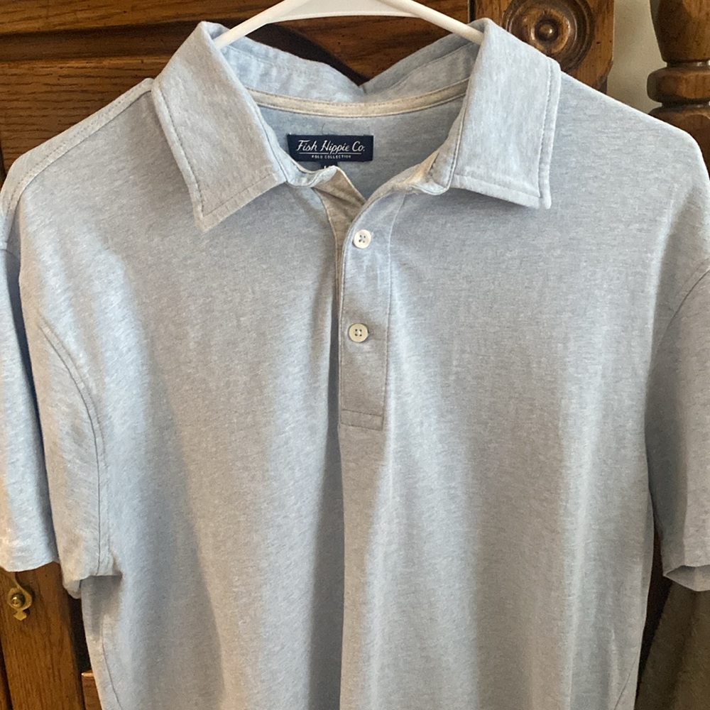 Mens size medium Fish Hippie Polo. Like new!